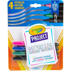 Crayola Project kontūrzīmes 4 gab. metāliskās krāsas