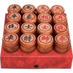 Tradicionālā ķīniešu šaha spēle Xiangqi 2 spēlētājiem, pārnēsājams ķīniešu ceļojumu šaha galda spēļu komplekts ar dižskābarža koka figūrām un ādas šaha galdu