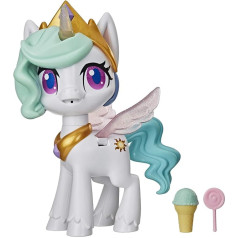 My Little Pony E9107 Magical Kiss Unicorn, princeses Celestia interaktīvā vienradža figūriņa ar 3 pārsteigumiem - mūzikas rotaļlieta ar kustību un gaismu