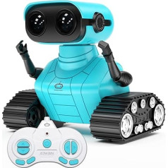 AONGAN RC robotu rotaļlieta, uzlādējams robots rotaļlieta bērniem, dejošana, dziedāšana, mūzika, LED acis, demonstrēšana, dzimšanas dienas rotaļlietas, dāvanas zēniem, meitenēm, 3-9 gadi (zila)