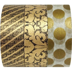 Wrapables Midas Touch Washi maskēšanas lente 10 m x 15 mm (3 gab.)