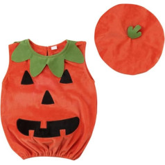 Geagodelia Halloween bērnu apģērbu zēni meitenes ķirbju Romper bez piedurknēm / garām piedurknēm Bodysuit Jumpsuit + cepure bērnu apģērbu komplekts ķirbju topi Tops Top Outfit