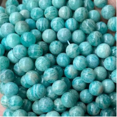 Dabisks AAAAA Amazonīts Amazonite graudu graudi apaļas vaļēju graudi juvelierizstrādājumu izgatavošanai DIY rokassprādze kaklarota kaklarota aksesuāri 4 6 8 10mm 15quot;-4mm 85-95pcs 1lot