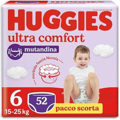 Huggies Ultra Comfort 6 izmēra (15-25 kg) 52 autiņbiksītes