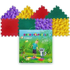 Orthopaedic Puzzle Mat - Orthopaedic Play Mat for Children with Square and Locked Puzzle Pieces - Flat Foot Exercise Mat - Safe Medical Components for Babies and Children (Forest)