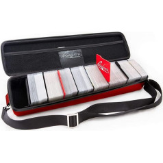 Quiver Time Red Quiver Card Carrying Case - spēļu karšu turētājs tirdzniecības kartēm, MTG kartēm, uzglabāšanas soma, kāršu kastīte, kāršu futrālis (+ rokas un plecu siksna, dalītāji + 100 Apollo )