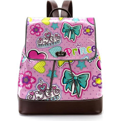 Princess Pink Personalised School Bags Grāmatu somas pusaudžiem, daudzkrāsains, 27 x 12,3 x 32 cm, mugursomas mugursomas, daudzkrāsains