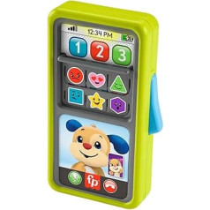 FISHER-PRICE Lernspaß HNL41 2-in-1 viedtālrunis, rotaļlieta-telefons ar gaismiņām un vairāk nekā 75 dziesmām, ar jautru mācīšanos, kucēns un suņu meitene, kas mācās skaitļus un formas (DA, FIN, NOR, SW), no 9 mēnešiem / 1 gada vecumam