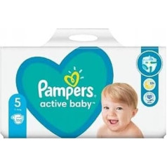 Pampers Active bērnu autiņbiksītes, 5. izmērs, 110 autiņbiksītes, 24/7 aizsardzība pret noplūdi, 11 kg - 16 kg