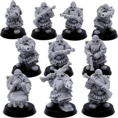 Forged Terrain Dwarf Gunners Infantry Unit Miniature, 32 mm Galda spēles Fantasy Dwarf Army Dwarf Gunner Figure