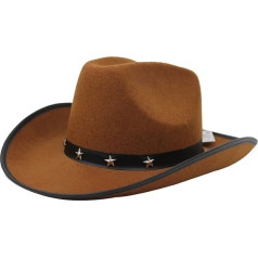 12 x 12 x brūns Studded Hat Fancy Dress Cowboy Cowgirl + Stetson Hat Trampas Wild West Bulk