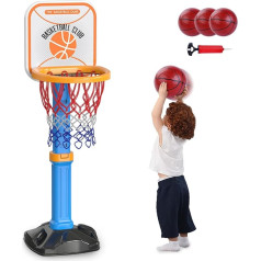 Sotodik Children's Basketball Hoop, Outdoor Indoor Basketball Hoop with Stand, Height Adjustable, Mini Basketball Hoop, Indoor for Room, Toy, Boys and Girls, 3-12 Years