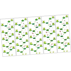 HEMOTON 5 komplekti Frog Jump Game Stickers Guide Floor Sticker Grid grīdas uzlīme bērnu spēlēm Game Sienas uzlīme Cute Frog Wall Stickers Play Mat Home Decor PVC