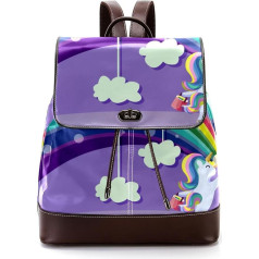 Magic Rainbow Cartoon Unicorn Clouds Personalised School Bags Grāmatu somas pusaudžiem, daudzkrāsains, 27 x 12,3 x 32 cm, mugursomas mugursomas, daudzkrāsains