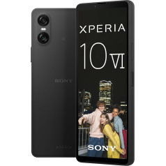 Sony Xperia 10 VI (5000 mAh akumulators, 6,1 collu 21:9 OLED, trīs optiskie fokusa attālumi, viegls un kompakts, 3,5 mm audio, Android 14, IP65/68, Dual SIM, melns)