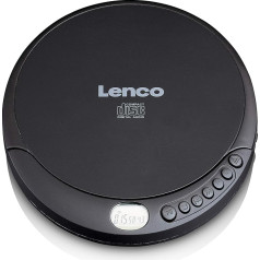 Lenco CD-010 - Portatīvais CD atskaņotājs Walkman - Diskman - CD Walkman - ar austiņām un micro USB uzlādes kabeli - melns