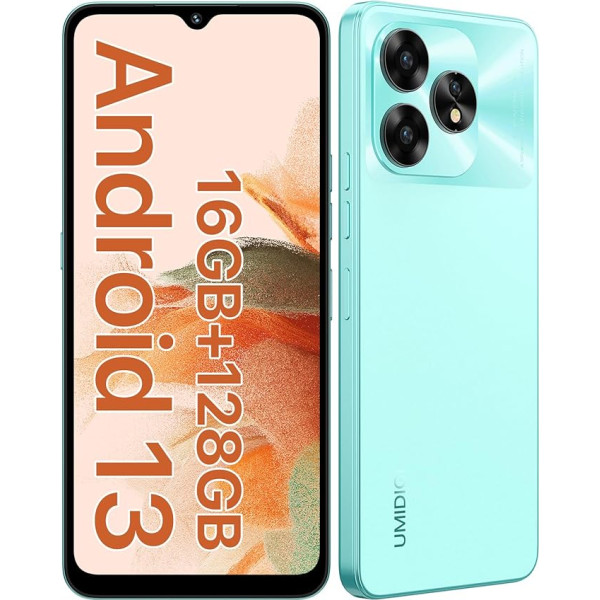 UMIDIGI A15C viedtālrunis bez līguma 2023, 4G mobilais tālrunis bez līguma, Octa-Core 16GB (8GB + 8GB)+128GB/1TB, 48MP + 8MP, 6,7 collu HD+ displejs, 5000mAh, Dual SIM Android 13 Simlock-free