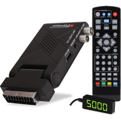 RED OPTICUM AX Lion 5 AIR DVB-T2 uztvērējs PVR I DVB-T2 HD uztvērējs ar ierakstīšanas funkciju Ārējais IR sensors ar LED displeju SCART / HDMI savienojums USB 2.0 I 12 V barošanas avots Ideāli piemērots kempingiem