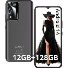 CUBOT A10 Mobilais tālrunis bez līguma, 12GB + 128GB / 1TB ar iespēju paplašināt, Android 14 viedtālrunis, 6,56 collu displejs, 5100 mAh akumulators, 48MP galvenā kamera, astoņkodolu procesors, Dual 4G SIM, OTG, Face ID, GPS