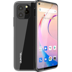 OUKITEL C21 PRO Mobilais tālrunis bez līguma 6.39 HD + 4000 mAh akumulators 4GB + 64GB Dual SIM Android 11 Mobilais tālrunis 4G viedtālrunis 2021 Globālā versija Trīskāršā kamera Sejas/Fingerprint ID (melns)