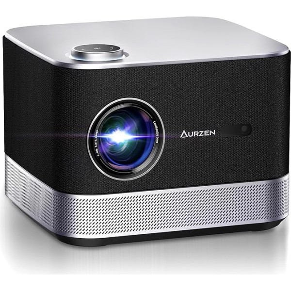 AURZEN Boom 3 projektors 4K Oficiālais - NetfIix un DoIby Audio, 500 ANSI autofokusa/trapeciskās korekcijas Wi-Fi Bluetooth projektors FHD 1080P, 36 W skaļrunis, atbalsta 4K 60 Hz projektoru mājas kino /