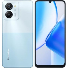 Blackview Color 8 viedtālrunis bez līguma, 16 GB + 256 GB, 6,75 collu FHD+ 90 Hz, 50 MP + 8 MP kamera, 6000 mAh akumulators, trīs karšu slots, Android 13 mobilais tālrunis, Smart-K Box skaļrunis, GPS Blue