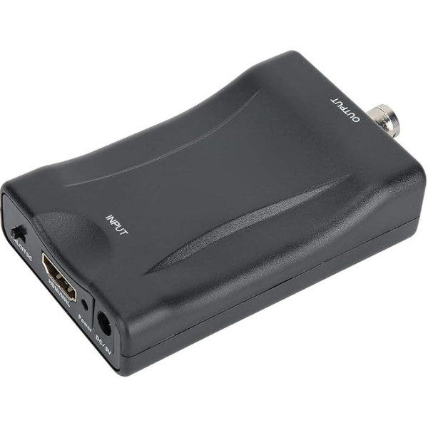 HDMI uz BNC pārveidotājs, audio video pārveidotājs NTSC/PAL formātiem, HDMI ieeja, BNC koaksiālais izeja, HDMI video attēlošana parastos televizoros un VHS ierakstīšanas/video atskaņotājos un DVD ierakstīšanas iekārtās