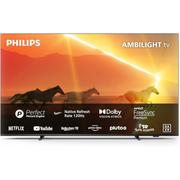 PHILIPS Ambilight TV | 65PML9008/12 | 164 cm (65 collu) 4K UHD MiniLED TV | 120 Hz | HDR | Dolby Vision | Smart TV | VRR | WiFi | Bluetooth | DTS:X | Voice Control