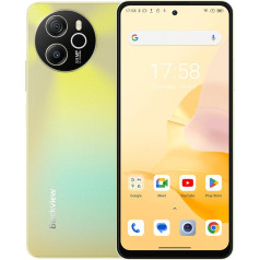 Blackview Shark 8 viedtālrunis bez līguma, 16 GB + 256 GB, 6,78 collu FHD+ 120 Hz, 64 MP + 13 MP kamera, 33 W ātrā uzlāde, trīs karšu slots, Android 13 mobilais tālrunis, Smart-K Box skaļrunis, GPS NFC zelta krāsā