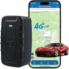 GPS izsekošanas ierīce 4G, 20000 mAh ilglaicīgs magnētiskais GPS raidītājs automašīnai, autoparkam, kravas automašīnai, IP67 ūdensnecaurlaidīga tiešraides izsekošanas ierīce, vairāki trauksmes režīmi, bezmaksas lietotne bez abonēšanas