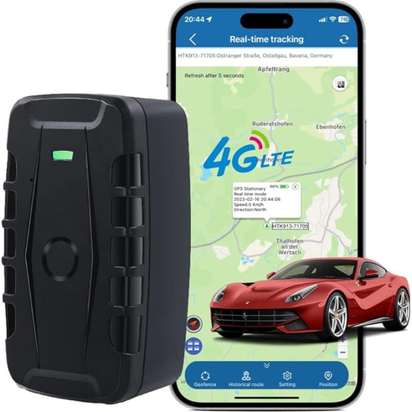 GPS izsekošanas ierīce 4G, 20000 mAh ilglaicīgs magnētiskais GPS raidītājs automašīnai, autoparkam, kravas automašīnai, IP67 ūdensnecaurlaidīga tiešraides izsekošanas ierīce, vairāki trauksmes režīmi, bezmaksas lietotne bez abonēšanas