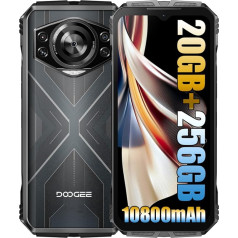 DOOGEE S Cyber izturīgs viedtālrunis bez līguma (2024), 10800 mAh akumulators / 33 W bez Simloka, 20 GB + 256 GB, izturīgs 4G, 50 MP kamera + 16 MP āra tālrunis, Android 14 6.58