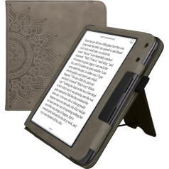 kwmobile Aizsargvāciņš saderīgs ar Kobo Kobo Kobo Libra Colour/Tolino Vision Colour Flip Case - vāciņš ar rokas siksniņu - Rising Sun Grey