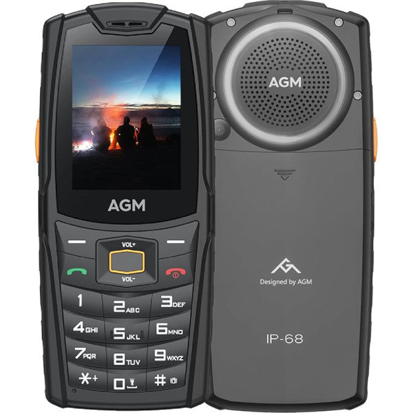 AGM M6 Senior mobilais tālrunis bez līguma, pogas mobilais tālrunis Dual SIM 4G 2,4 collu ekrāns ar lielu fontu, 109 dB skaļrunis, ātrās izvēles funkcija, āra mobilais tālrunis, viegli lietojams, 19 valodas, 2500 mAh,