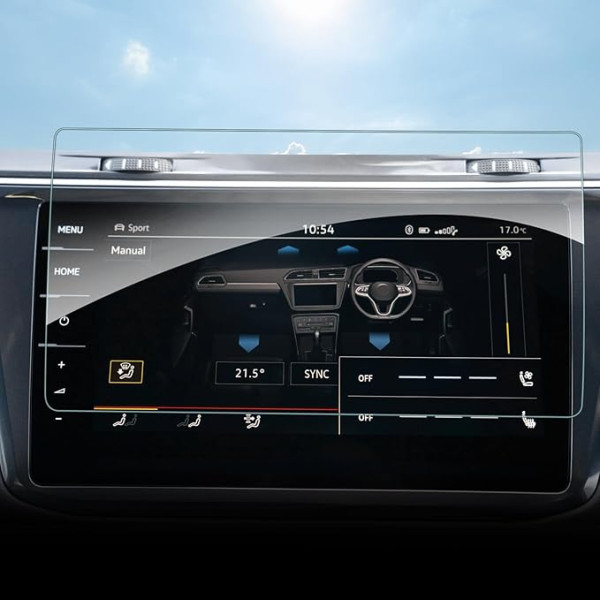 SHAOHAO saderīgs ar VW Tiguan MK2 AD1 2018-2023 Discover Pro Car Navigation Ekrāna aizsargplēve 9,2 collu GPS caurspīdīga aizsargplēve, noturīga pret skrāpējumiem, 9H pret pirkstu nospiedumiem