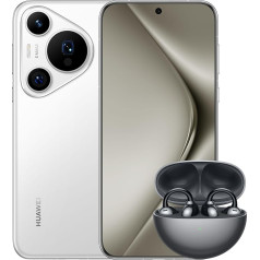 HUAWEI Pura 70 Pro viedtālrunis, 12 GB + 512 GB, plakanas malas displejs, īpaši ātrdarbīgs skats, īpaši izturīgs Kunlun stikls, 66 W uzlāde, 4900 mAh akumulators, balts + Freeclip Black