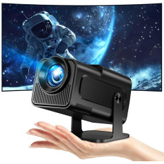 Mini projektors, 4K Full HD 1080P projektors, atbalsta WiFi 6 un BT 5.0, ar iebūvētu Android OS 11.0, 150 collu, 360 grādu flip viedais LED projektors, automātiskā trapeces korekcija, tālrunim/PC/PS5/Xbox,