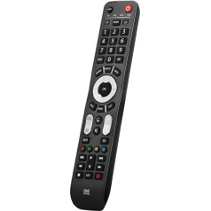 One For All Evolve 4 Universal Fernbedienung - 4 galu TV/Set Top Box/Blu-ray/Audio funkciju nodrošināta ar visiem ražotāja marķējumiem - Optimizēts Smart TV - URC7145