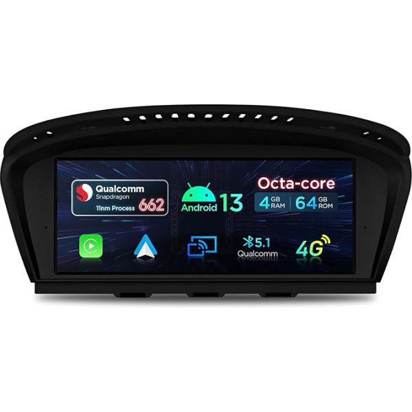 XTRONS 8,8 collu auto stereo Android 10 GPS navigācija Octa Core 4GB RAM 64GB ROM Iebūvēts CarAutoPlay ar iDrive sistēmas atbalstu WiFi DVR TPMS BMW 3 sērijas 5 sērijas E90 E60 (CCC sistēma)