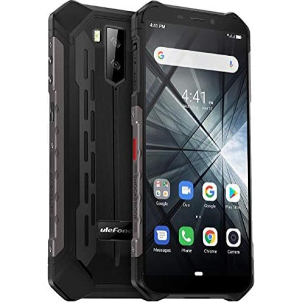 (2019) Ulefone Armor X3 Āra tālrunis ar zemūdens režīmu, Android 9.0, 5,5 collu IP68 / IP69K viedtālrunis, Dual SIM, 2GB RAM 32GB ROM, 8MP + 5MP + 2MP, 5000mAh akumulators, sejas atbloķēšana. GPS melns