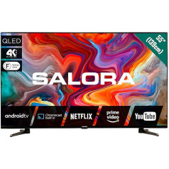 Salora Smart 55QLEDTV, TV video, Apple TV, Disney+, Netflix, Twitch, YouTube [G energoklase]