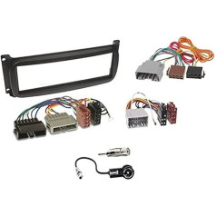 Sound-way 1 DIN auto radio priekšējā plāksne, radio rāmis, ISO savienojuma kabelis, antenas adapteris, saderīgs ar Chrysler, Dodge, Jeep