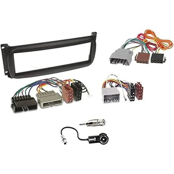 Sound-way 1 DIN auto radio priekšējā plāksne, radio rāmis, ISO savienojuma kabelis, antenas adapteris, saderīgs ar Chrysler, Dodge, Jeep