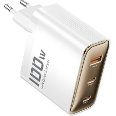 toocki USB C lādētājs 100W USB C barošanas avots 3 porti GaN lādētājs PD lādētājs saderīgs ar MacBook Pro/Air, iPhone 15/15 Pro/15 Pro/15 Pro Max/14 Pro/13, iPad Pro, S24 Ultra, S24+, S24 utt.