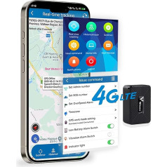 4G Mini GPS izsekotājs bez ABO GPS izsekotājs ar bezmaksas lietotni GPS raidītājs bērniem, koferim, velosipēdam, automašīnai, 1500 mAh