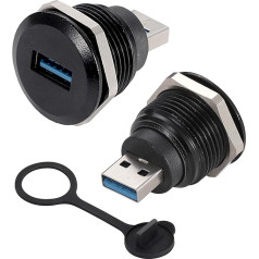 PENGLIN 2 x USB 3.0 savienotājs no sieviešu uz vīriešu ligzdu, USB 3.0 A tipa paneļa adapteris, USB 3.0 caurlaides adaptera pārveidotājs