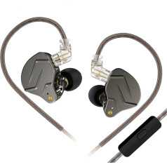 Yinyoo KZ ZSN Pro HiFi In-Ear austiņas HiFi Stereo Bass Sound IEM austiņas ar mikrofonu 0,75 mm 2 kontakti (pelēks mikrofons)