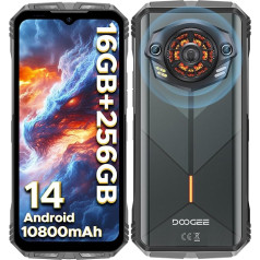 DOOGEE S Punk izturīgs viedtālrunis 2024, Android 14 nesagraujams tālrunis, 10800 mAh izturīgs tālrunis, 126 dB skaļrunis, 16(6+10) GB+256GB/1TB izturīgs viedtālrunis, 6,58 collu FHD+, 50MP NFC/OTG/Dual SIM/Face