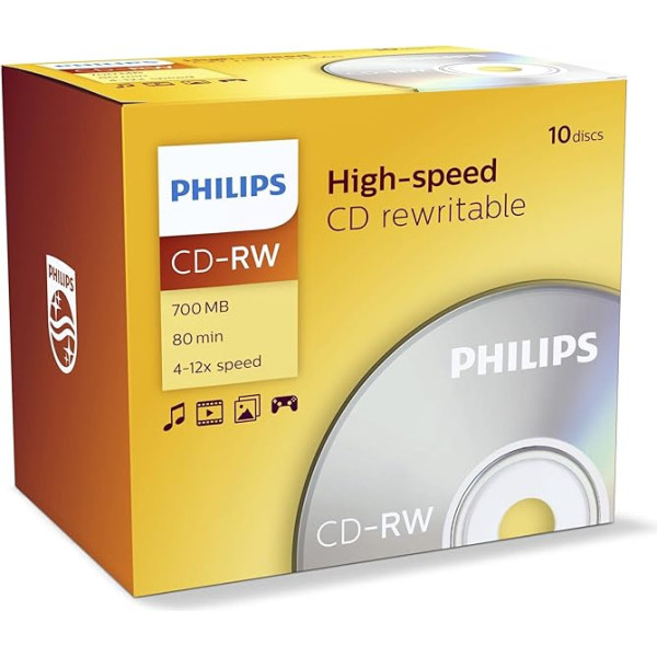 Philips CDRW-80 (12x) 10 gab.