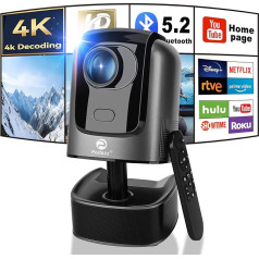 4K atbalsta beamer, Podazz Full HD 1080P beamer 12000 Lumen Tragbarer WiFi 6 Bluetooth Projektor Eingebaute Android OS mit Elektrischer Fokus, für Android/iOS/Laptop/Tablet/Fire Stick/PS5